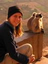 Ashe with the monkeys. They definitely are not shy.